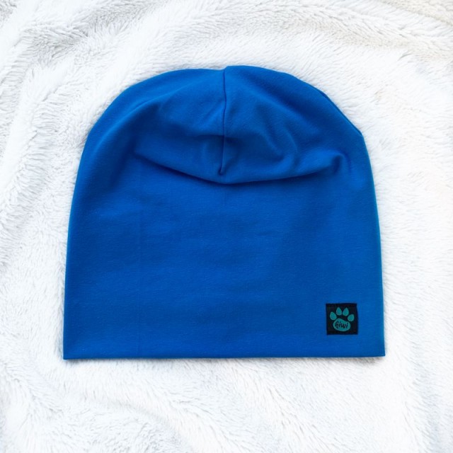 Detská bavlnená dvojvrstvová čiapka modrá