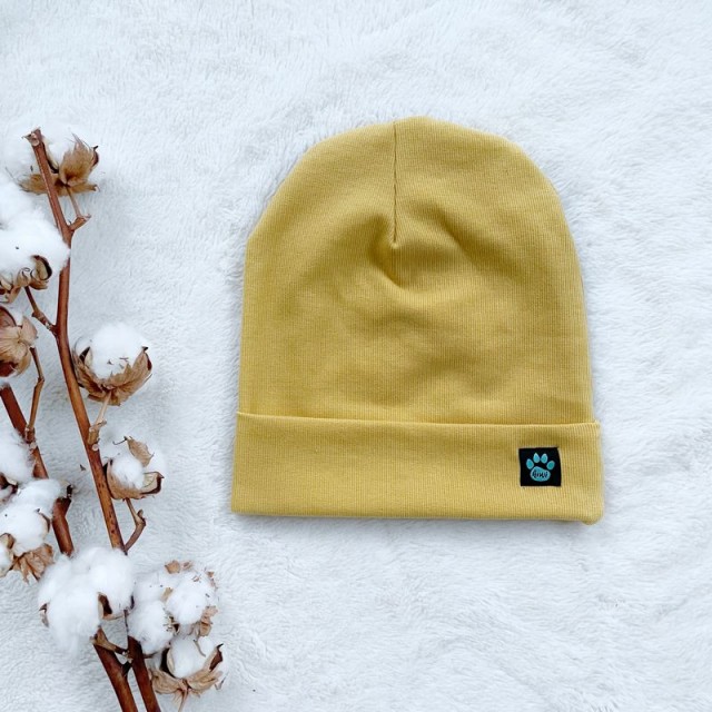 Detská rebrovaná čiapka horčicová