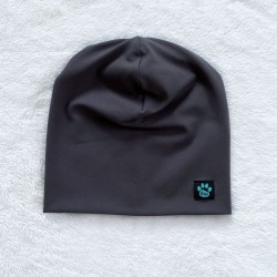 Detská bavlnená dvojvrstvová čiapka tmavošedá