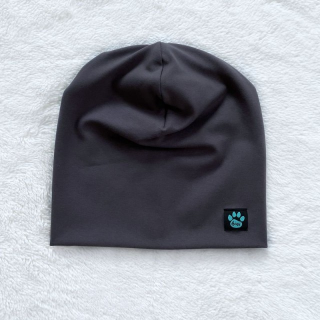 Detská bavlnená dvojvrstvová čiapka tmavošedá