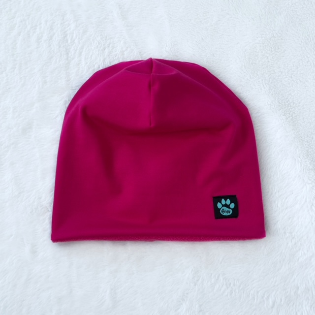 Detská zateplená čiapka cyklámenová