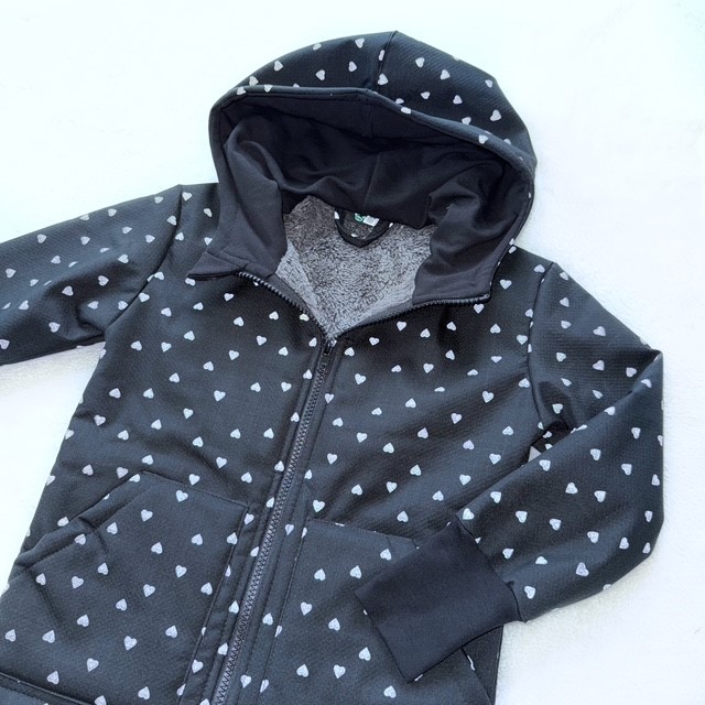 Detská softshellová bunda s barančekom REFLEXNÉ SRDIEČKA