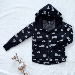 Detská softshellová bunda s barančekom REFLEXNÉ STAVEBNÉ STROJE