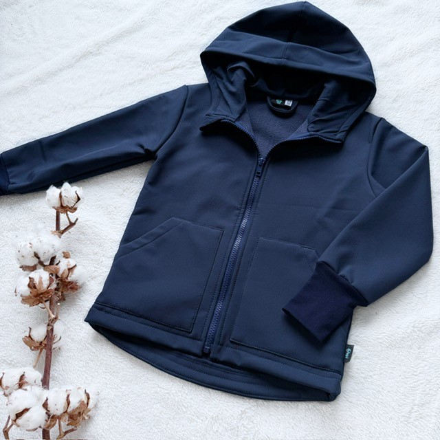 Detská softshellová bunda tmavomodrá