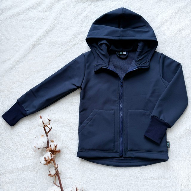 Detská softshellová bunda tmavomodrá