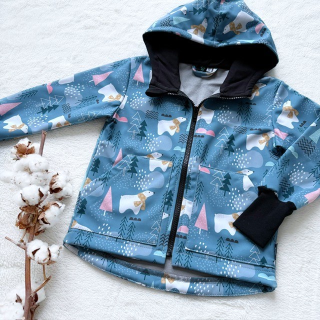 Detská softshellová bunda ĽADOVÉ MEDVEDÍKY