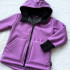 Detská zimná softshellová bunda s barančekom fialová
