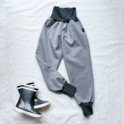 Detské jarné prechodné softshellové nohavice bledošedé