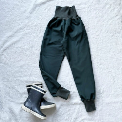 Detské softshellové zateplené nohavice ARMY zelené