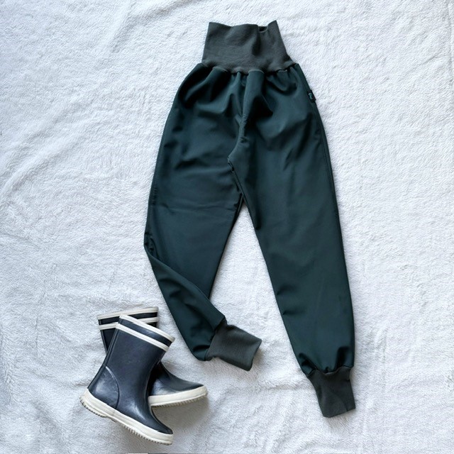 Detské softshellové zateplené nohavice ARMY zelené