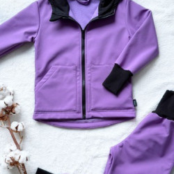 Detské softshellové zateplené nohavice fialové