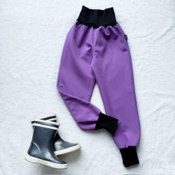 Detské softshellové zateplené nohavice fialové