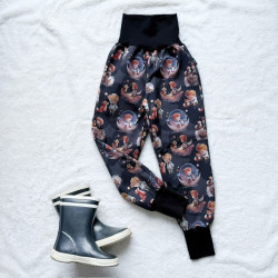 Detské softshellové zateplené nohavice LÍŠČÍ KAMARÁT