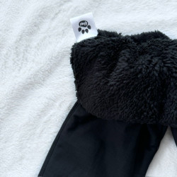 Detské zimné softshellové zateplené nohavice s barančekom čierne (čierny baranček zvnútra)