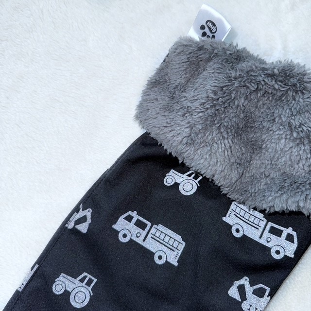 Detské zimné zateplené softshellové nohavice s barančekom REFLEXNÉ STAVEBNÉ STROJE