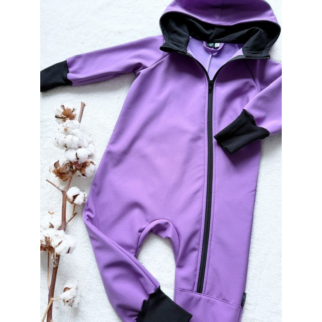 Detský softshellový overal fialový