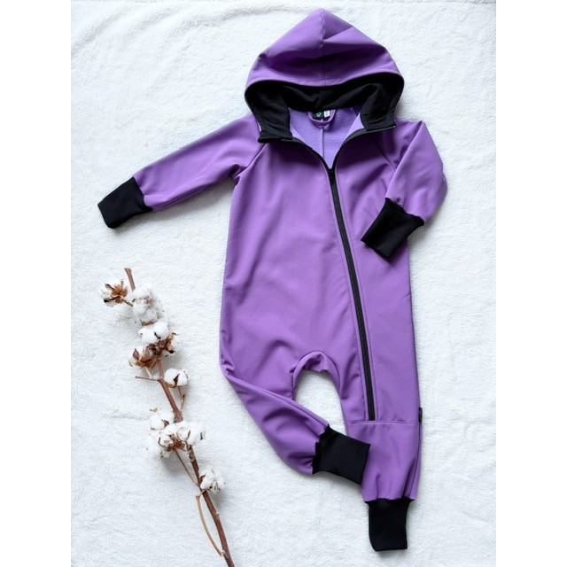 Detský softshellový overal fialový