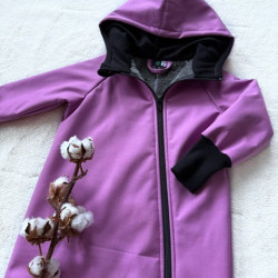 Detský softshellový overal s barančekom fialový