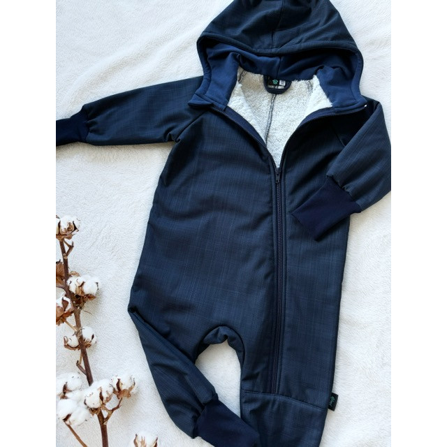 Detský softshellový overal s barančekom modrý