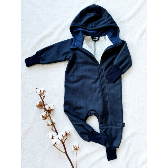 Detský softshellový overal s barančekom modrý