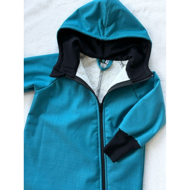 Detský softshellový overal s barančekom petrolej