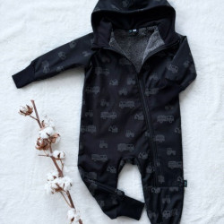 Detský softshellový overal s barančekom REFLEXNÉ STAVEBNÉ STROJE