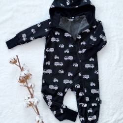 Detský softshellový overal s barančekom REFLEXNÉ STAVEBNÉ STROJE