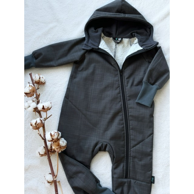 Detský softshellový overal s barančekom šedý