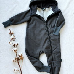 Detský softshellový overal s barančekom šedý