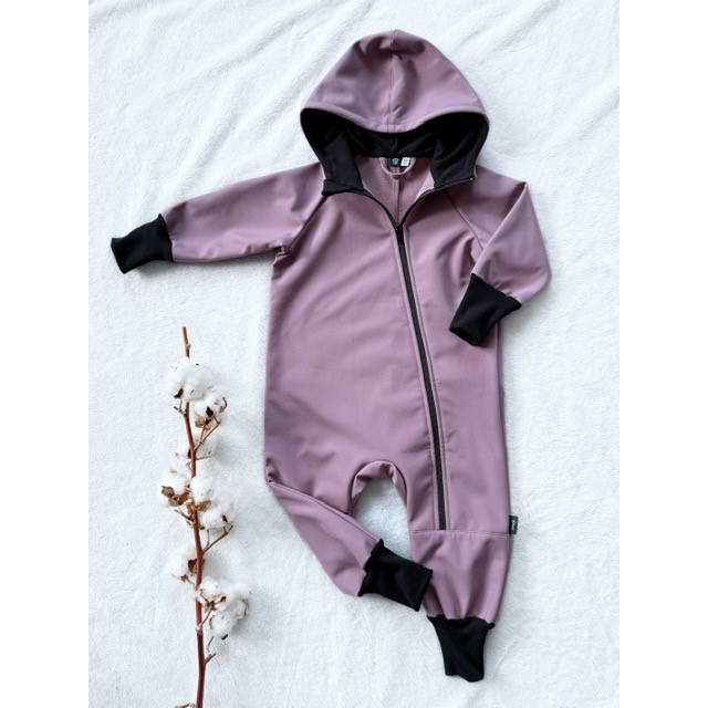 Detský softshellový overal staroružový