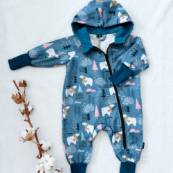 Detský softshellový overal s barančekom ĽADOVÉ MEDVEDÍKY