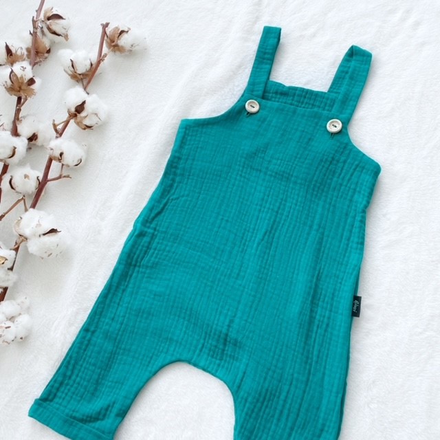 Detské letné mušelínové trakáče petrolejové