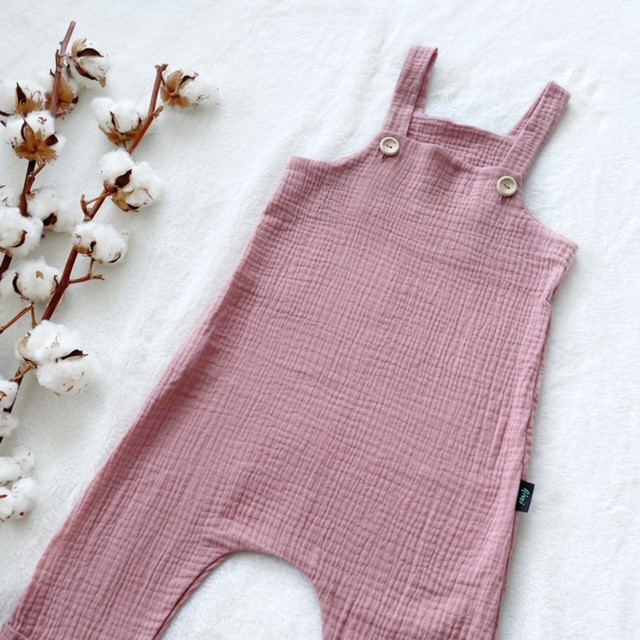 Detské letné mušelínové trakáče pre dievčatá ružové