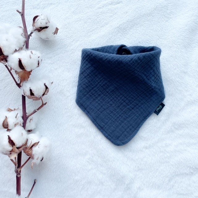 Detský mušelínový slintáčik pre bábätká indigo