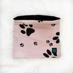 Detský nákrčník (tunel) ČIERNE PACKY bledoružový