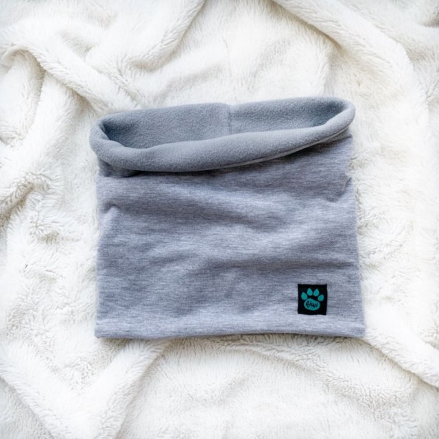 Detský zimný zateplený nákrčník (tunel) bledošedý