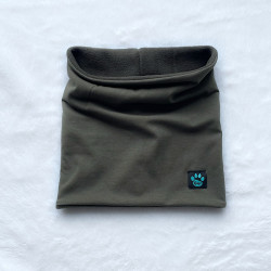 Detský zimný zateplený nákrčník (tunel) khaki