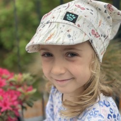Detská letná šatka so šiltom JEMNÉ KVETY