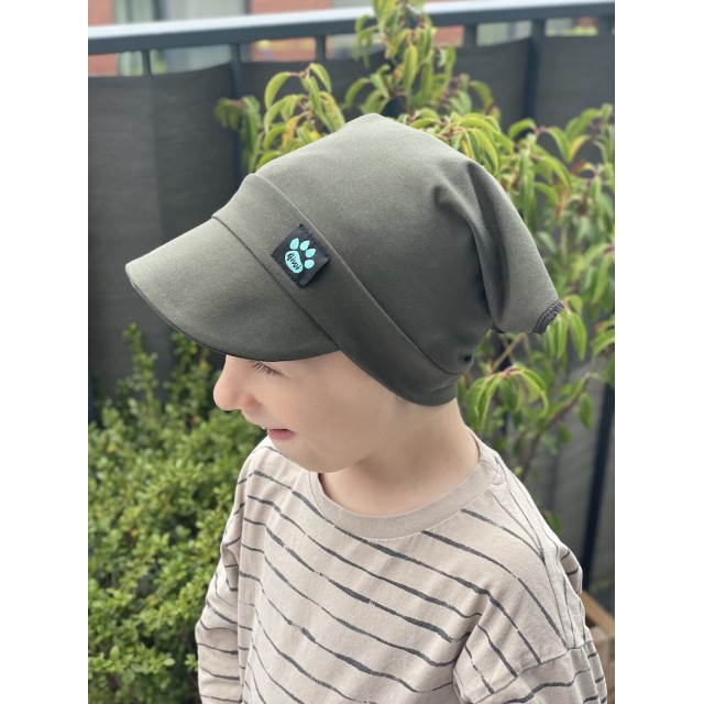 Detská letná šatka so šiltom khaki