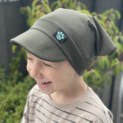 Detská letná šatka so šiltom khaki