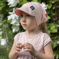 Detská letná šatka so šiltom ružová