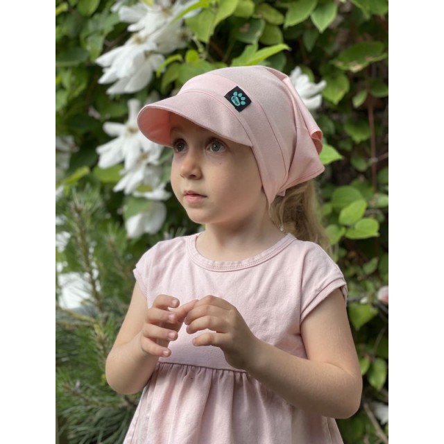 Detská letná šatka so šiltom ružová