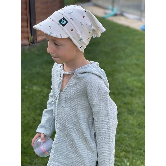 Detská letná šatka so šiltom TVARY