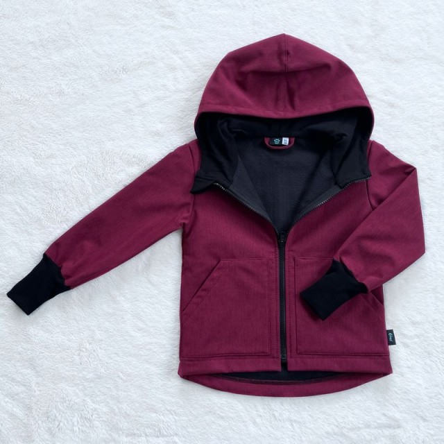 Detská softshellová bunda melírovaná bordová