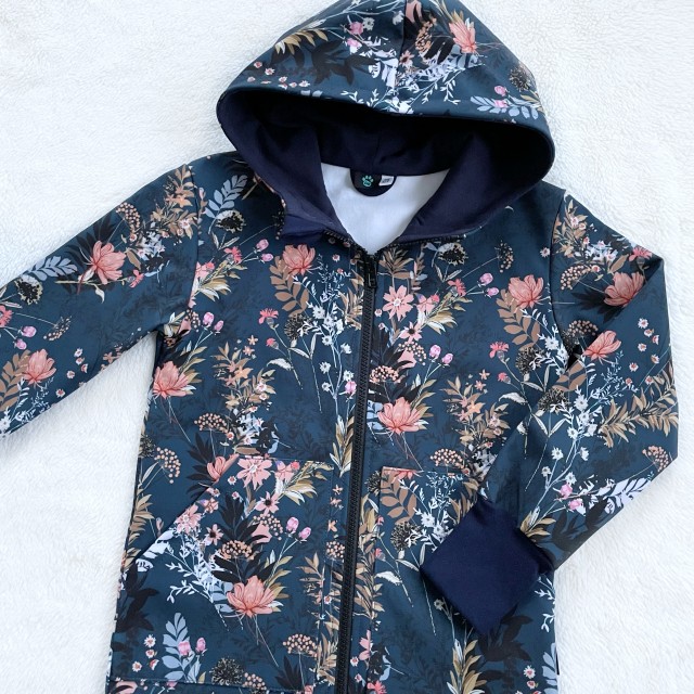 Detská softshellová bunda s LÚČNE KVETY