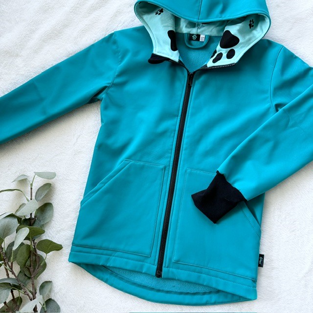 Detská softshellová bunda PETROLEJOVÉ PACKY