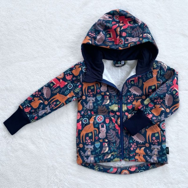 Detská zimná softshellová bunda ZVIERATKÁ s barančekom