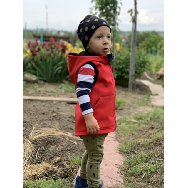 Detská softshellová vesta červená