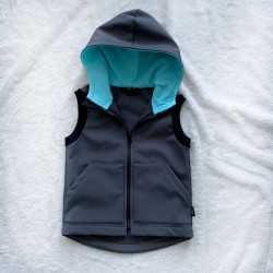 Detská softshellová vesta šedá