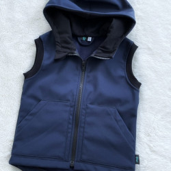 Detská softshellová vesta tmavomodrá